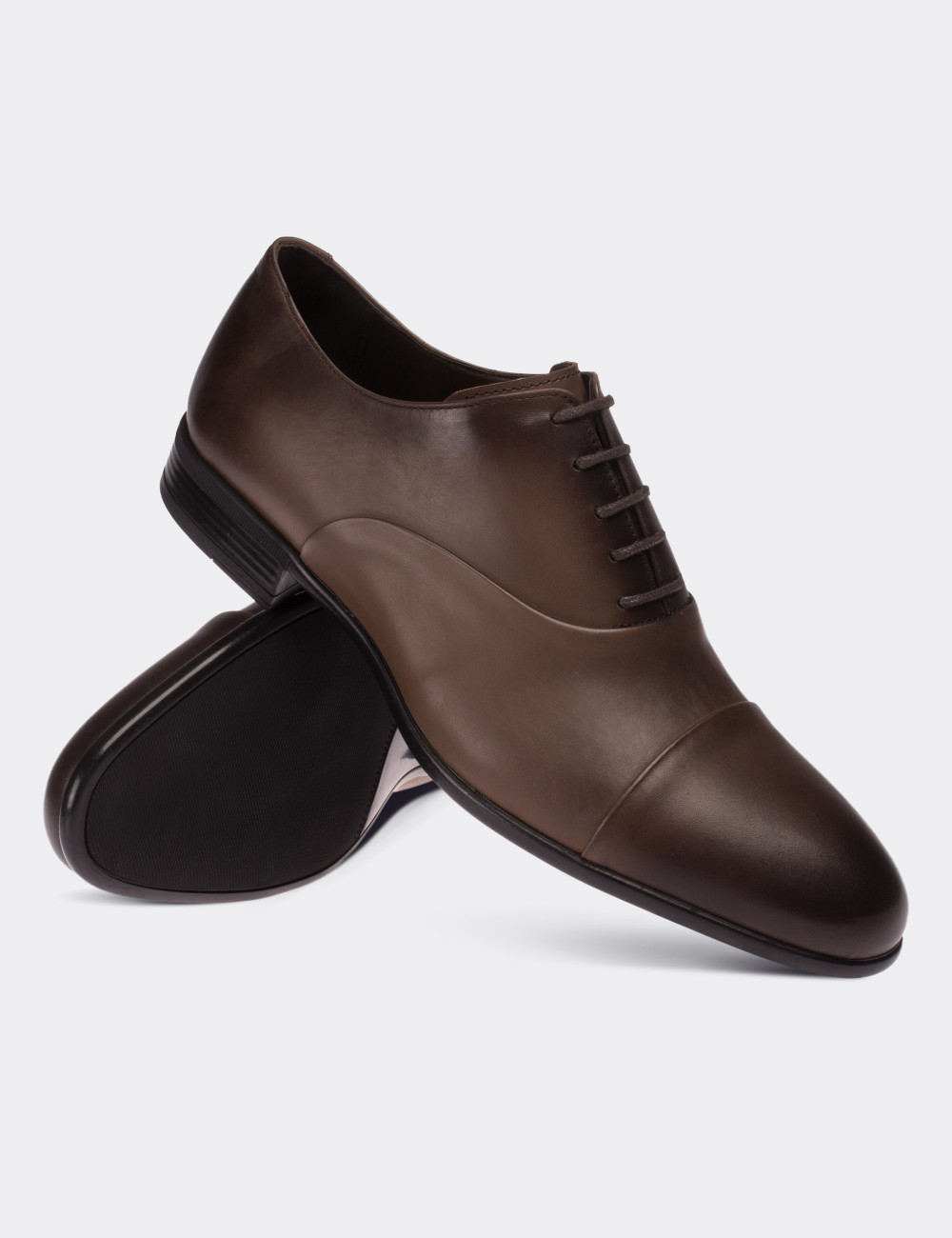 Sandstone  Leather Classic Shoes - 01026MVZNC01