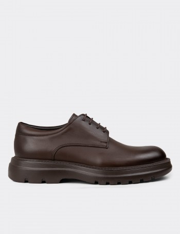 Men's Brown Leather Lace-up Shoes