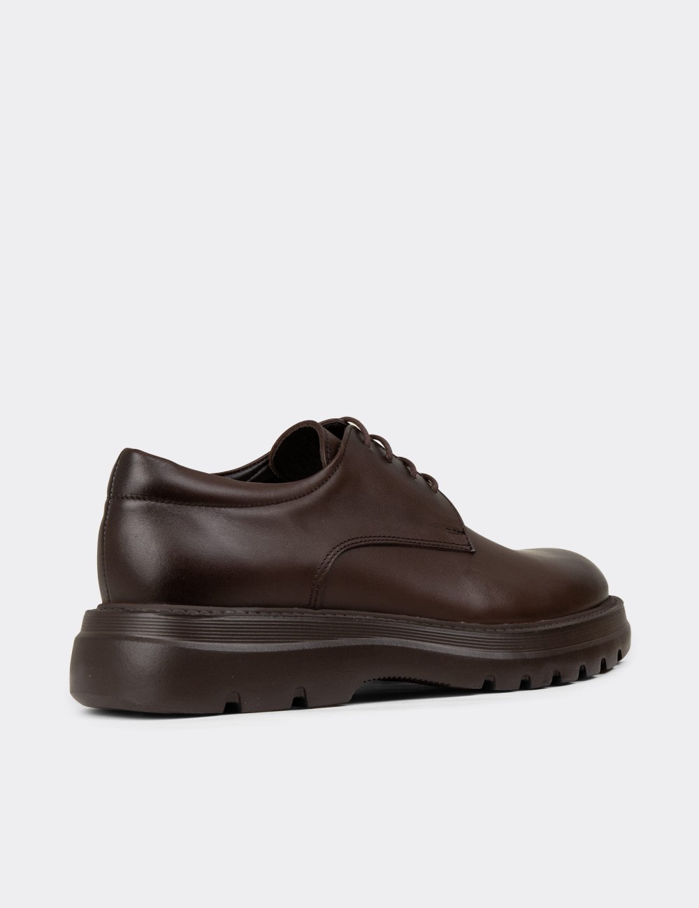 Men's Brown Leather Lace-up Shoes - 01934MKHVE05