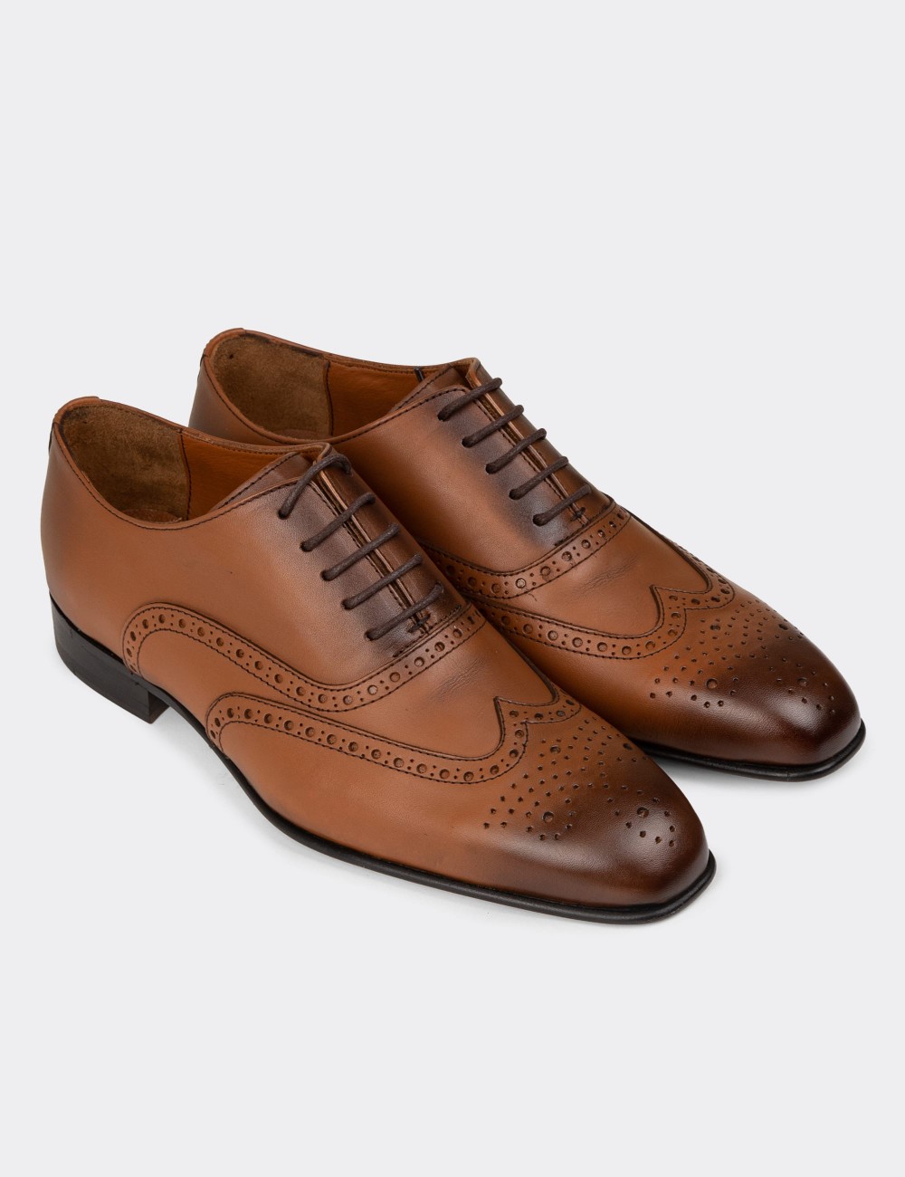 Men's Tan Leather Timeless Shoes - 01785MTBAK02