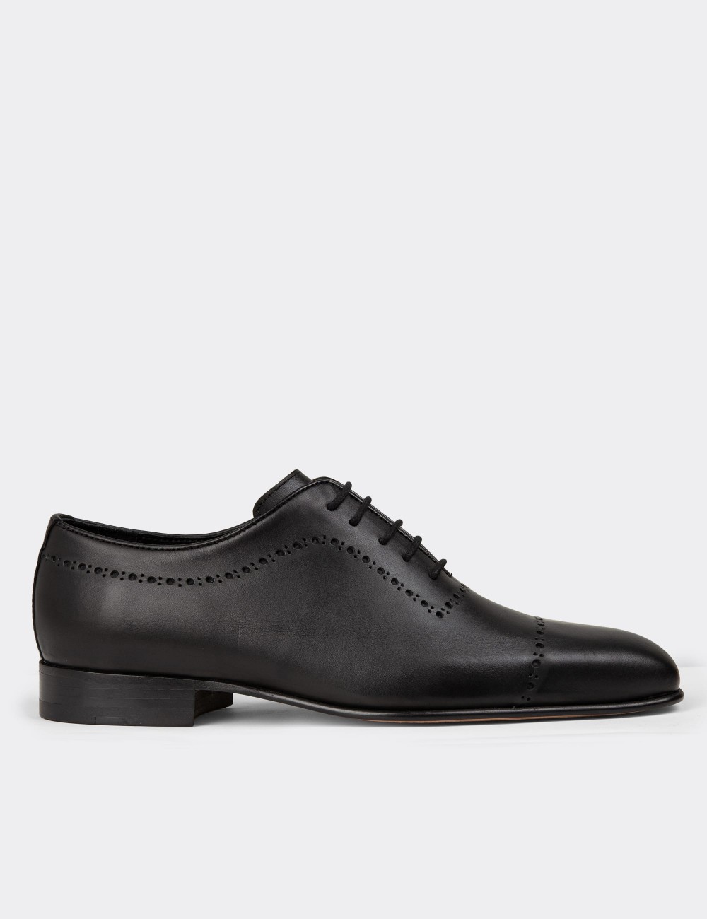 Men's Classic Black Leather Shoes - 00491MSYHK02
