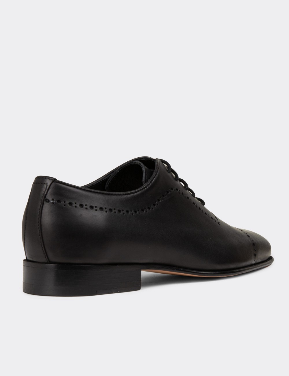 Men's Classic Black Leather Shoes - 00491MSYHK02