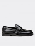 Men's Black Leather Moccasin