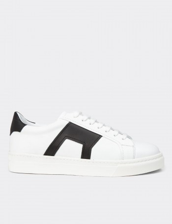 Men's White Leather Sneakers