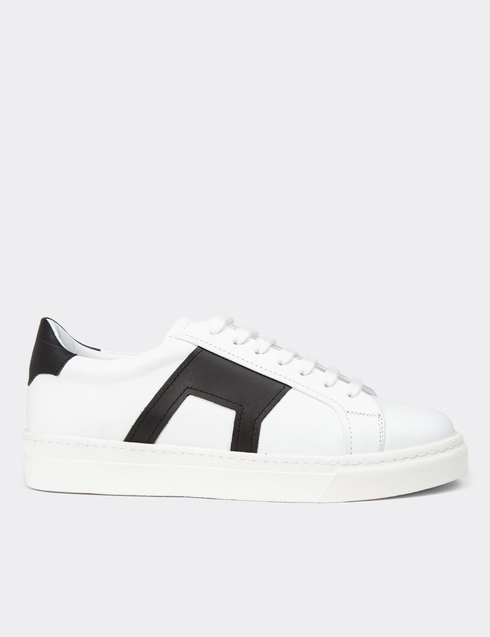 Men's White Leather Sneakers - 02002MSYHC01