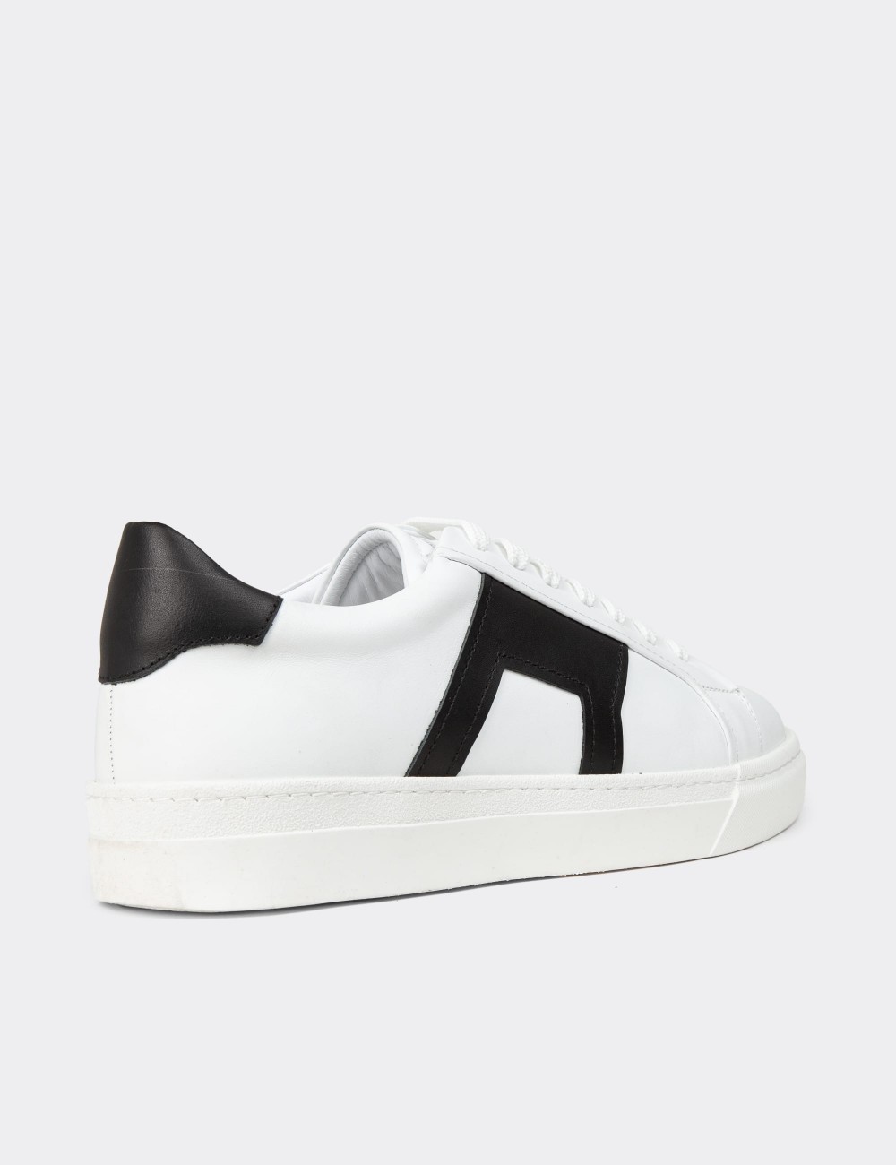 Men's White Leather Sneakers - 02002MSYHC01