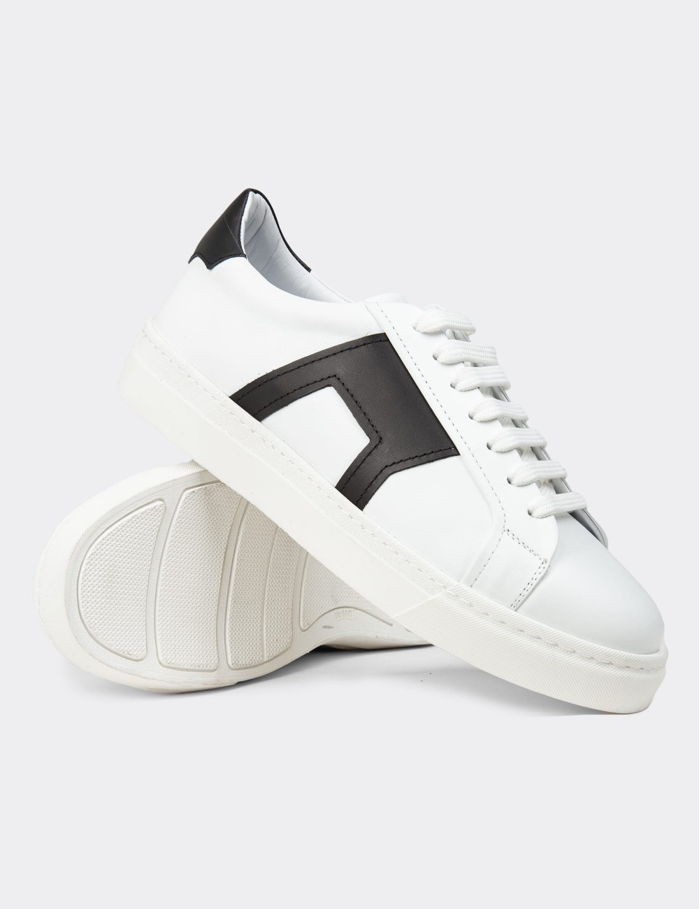 Men's White Leather Sneakers - 02002MSYHC01