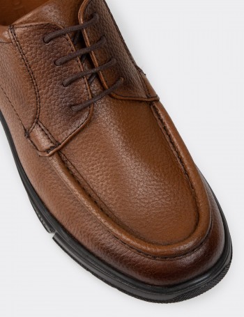 Men's Tan Leather Lace-up Shoes