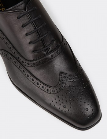 Men's Black Leather Classic Footwear