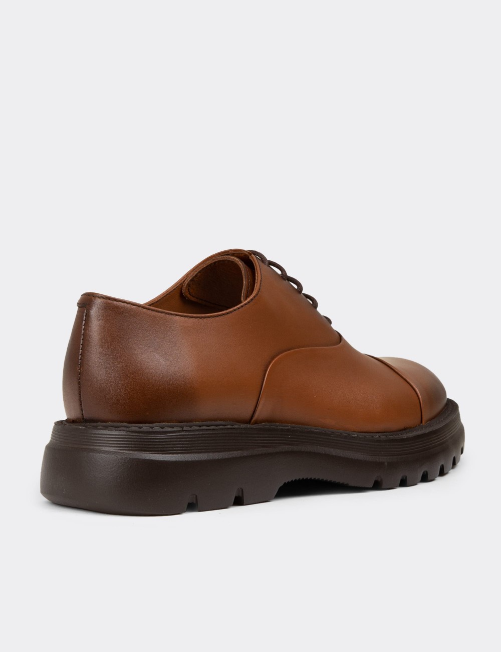 Men's Tan Leather Lace-Up Footwear - 01026MTBAE02