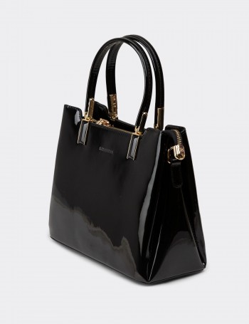 Black Patent Shoulder Bag - K7426ZSYHY01