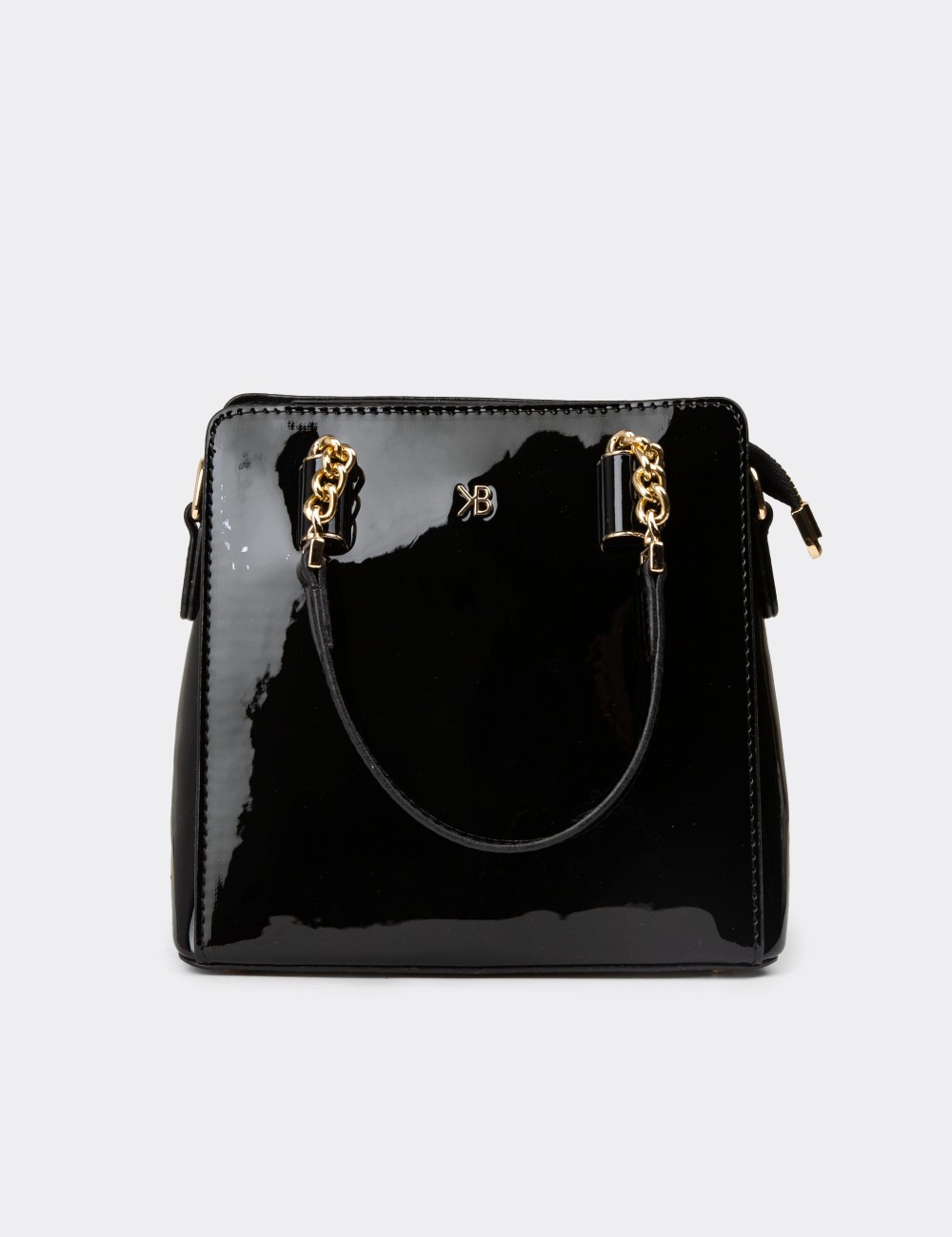 Black Patent Shoulder Bag - K7139ZSYHY03