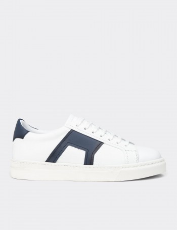 Men's White Leather Sneakers