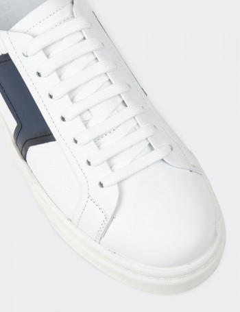 Men's White Leather Sneakers