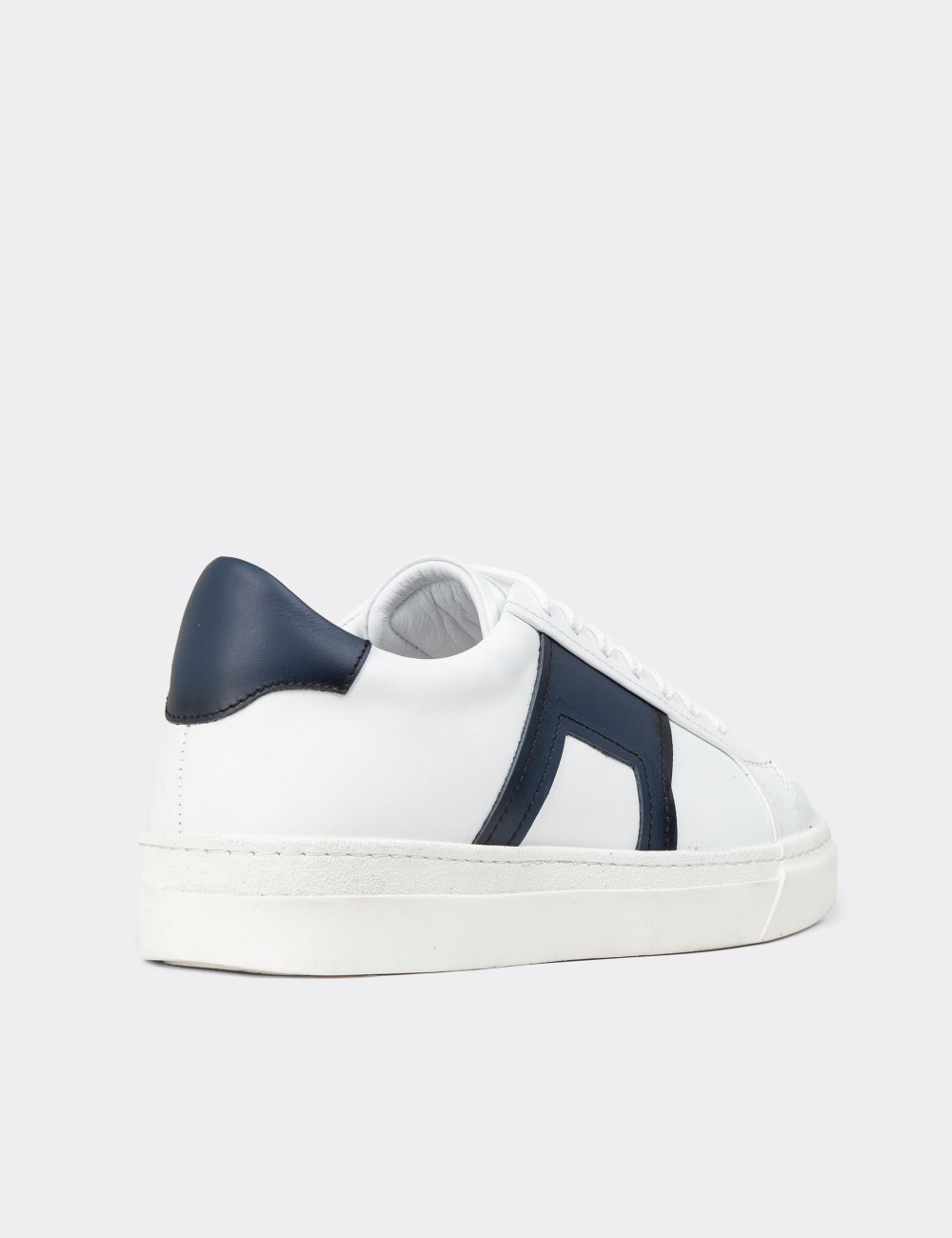 Men's White Leather Sneakers - 02002MLCVC01