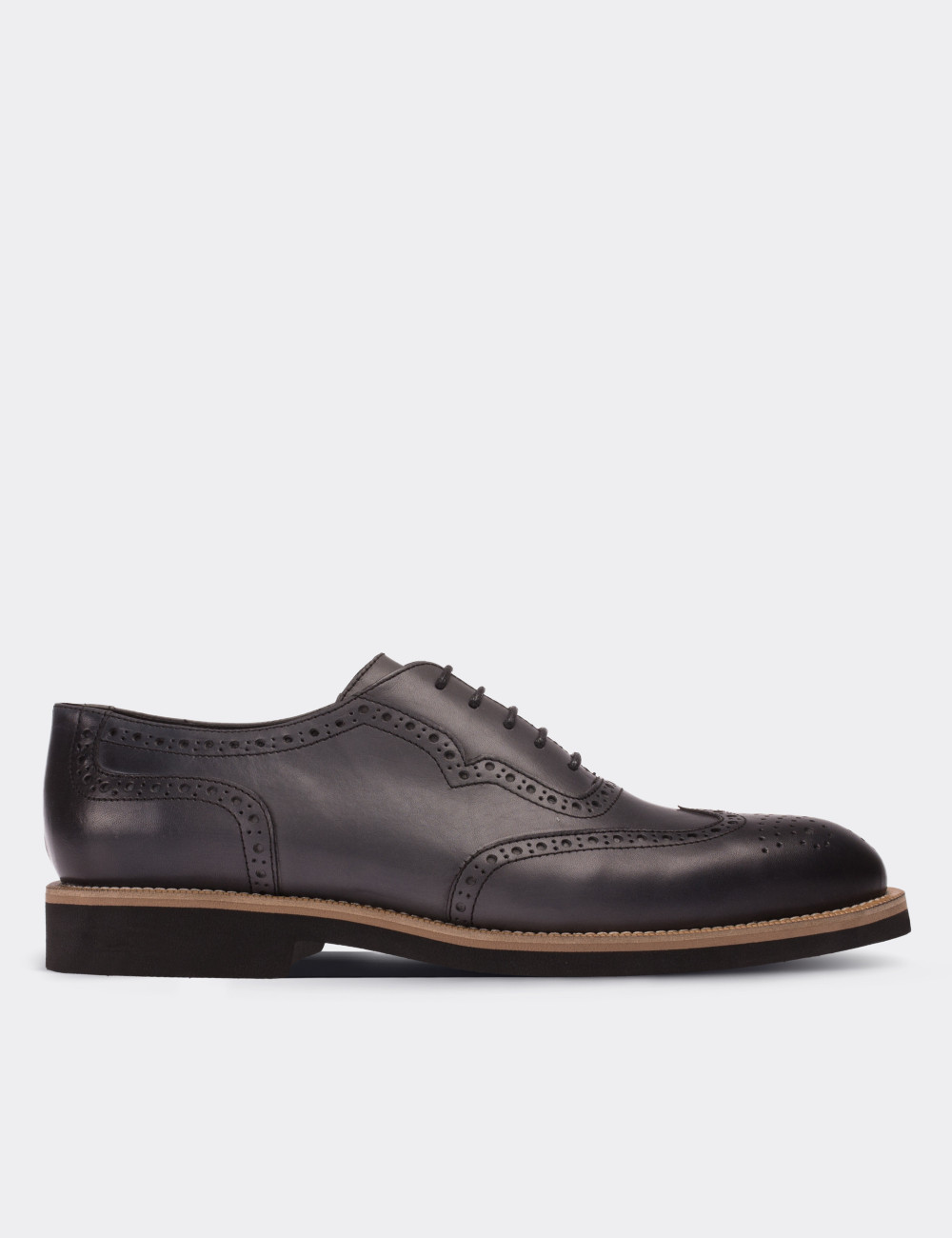 Gray  Leather Lace-up Shoes - 01676MGRIE01