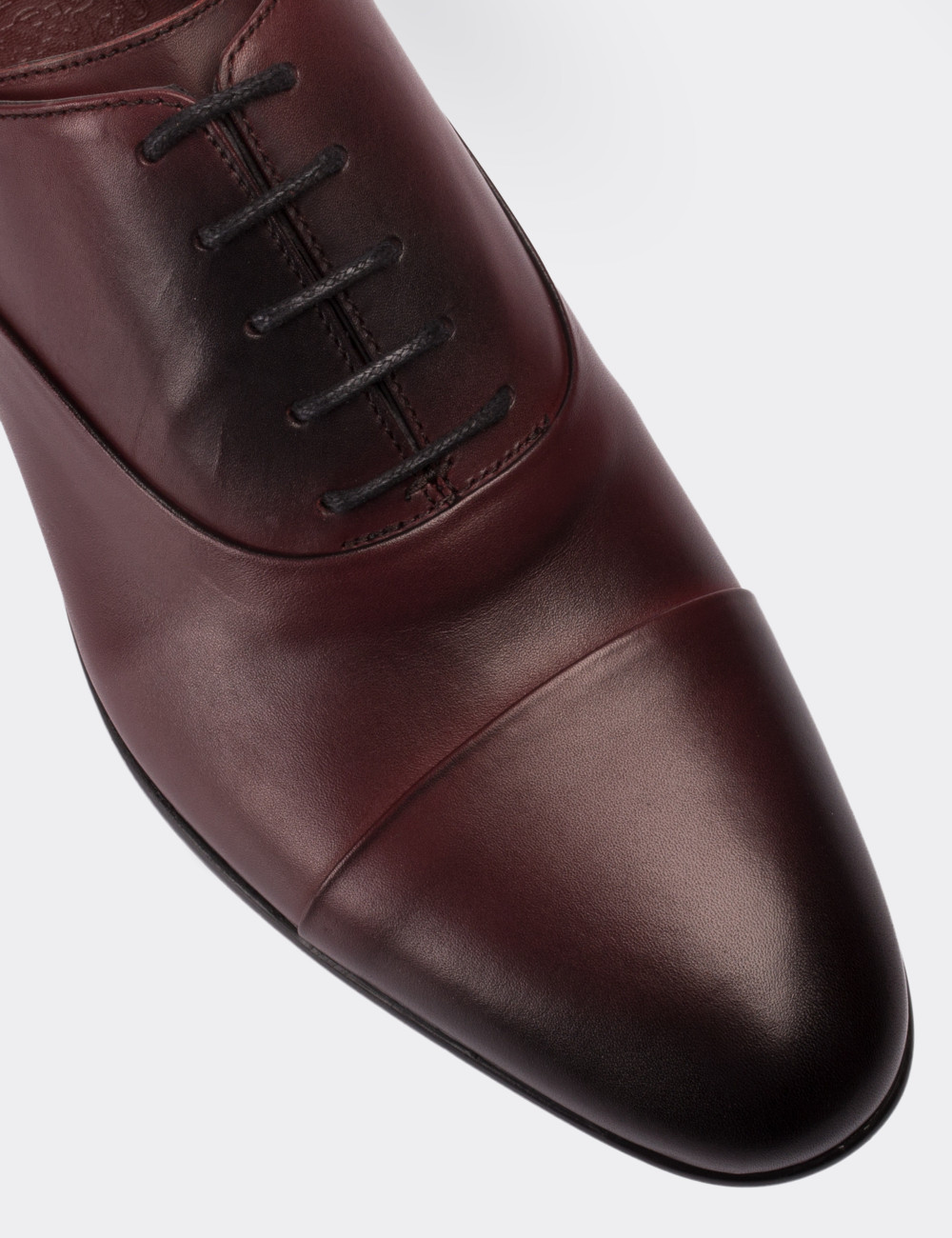 Burgundy  Leather Classic Shoes - 01026MBRDC01