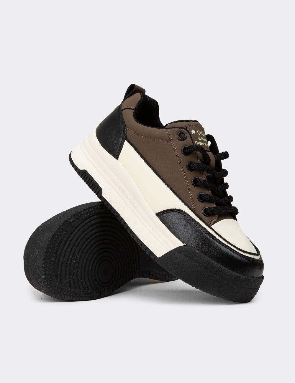 Women's Brown Sneakers - 25301ZKHVC01