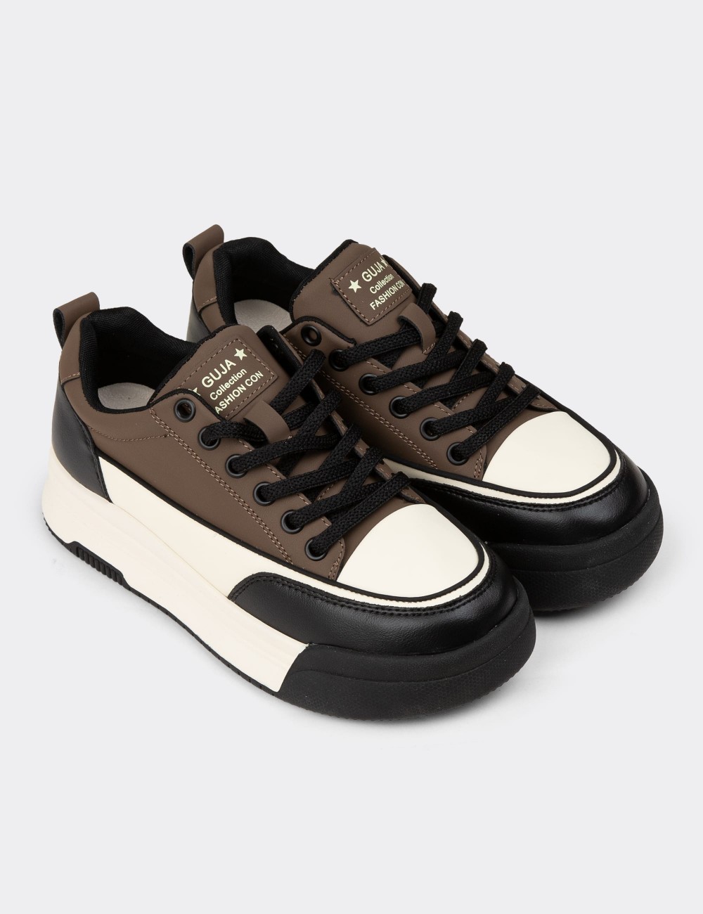 Women's Brown Sneakers - 25301ZKHVC01