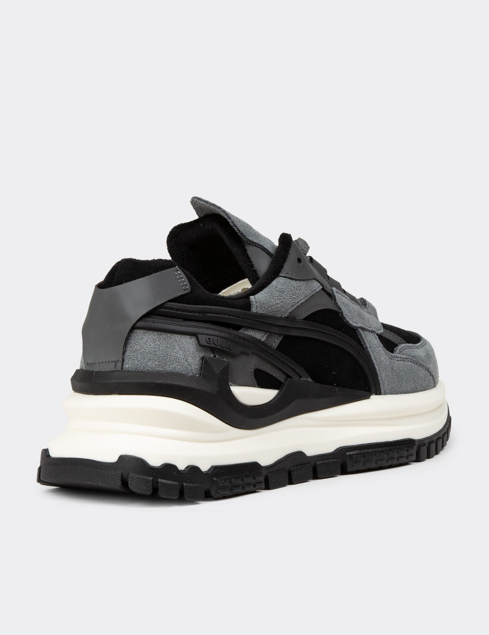 Women's Black Suede Leather Trainers - 25331ZSYHC01