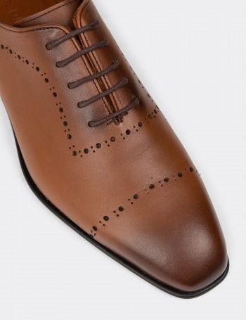 Men's Tan Leather Traditional Shoes