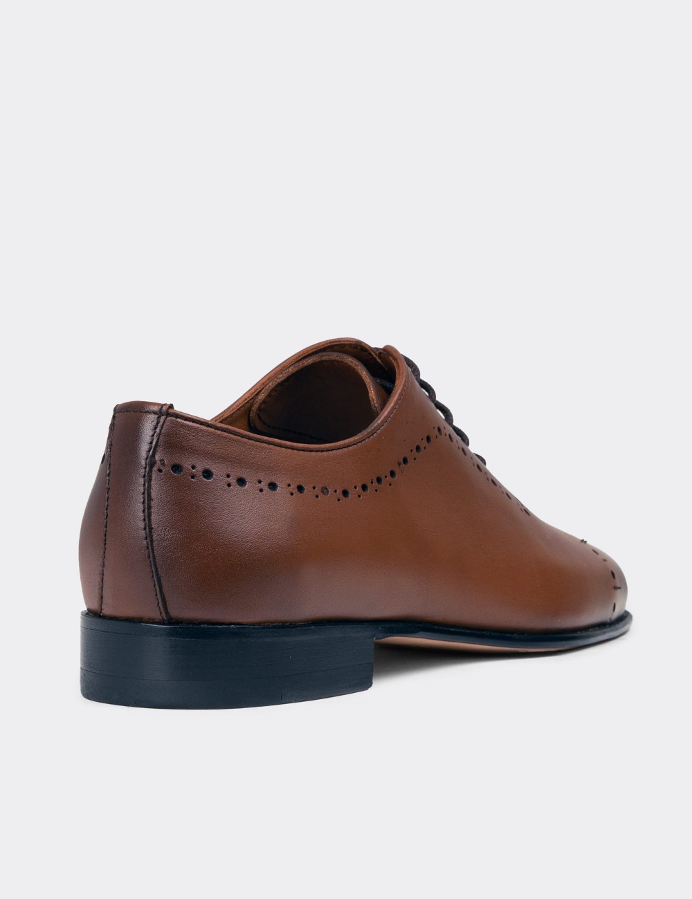 Men's Tan Leather Traditional Shoes - 00491MTBAK01