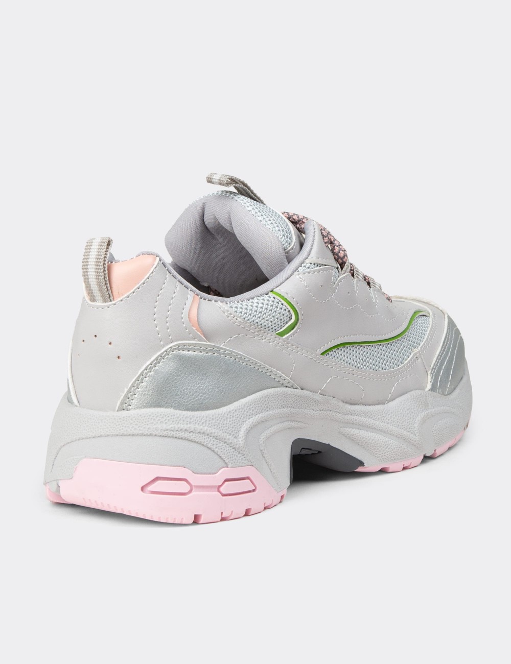 Women's Silver Sneakers - 34120ZGMSC01