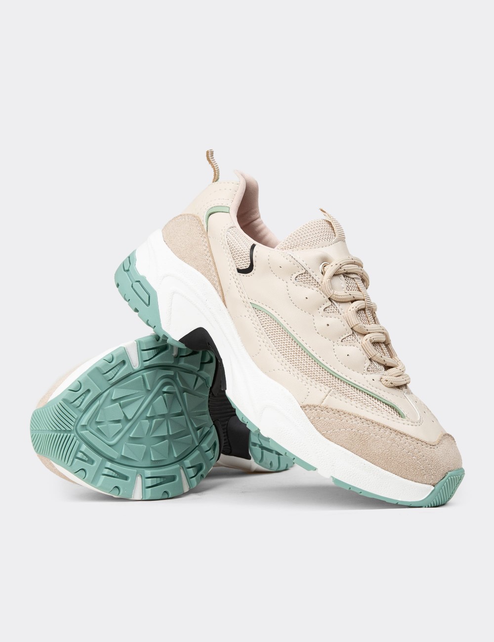 Women's Beige Sneakers - 34120ZBEJC01