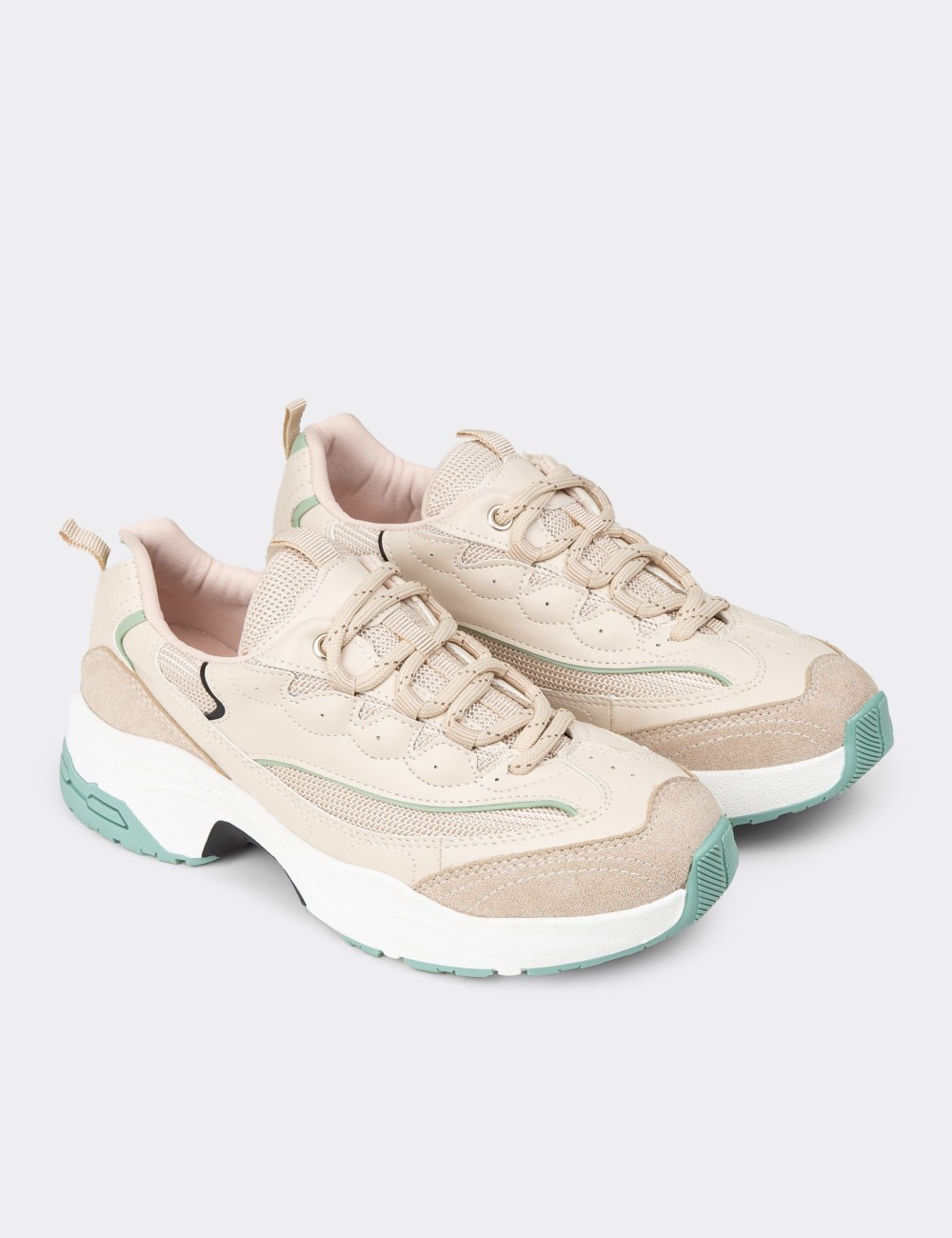 Women's Beige Sneakers - 34120ZBEJC01