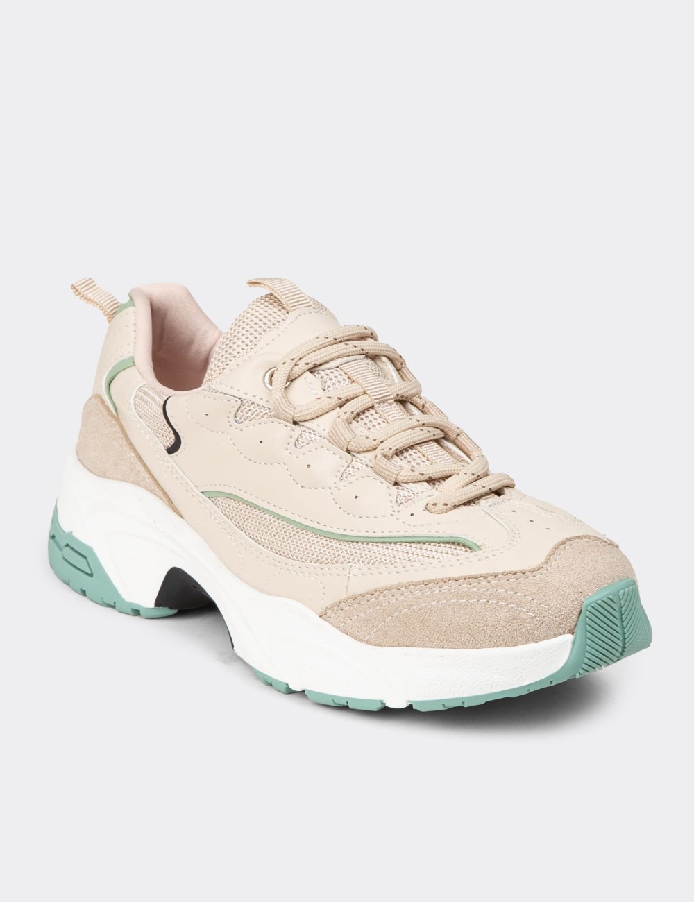 Women's Beige Sneakers - 34120ZBEJC01