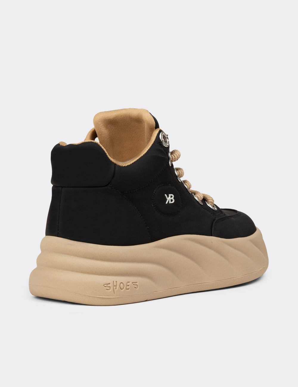 Women's High Top Black Sneakers - K1003ZSYHC01