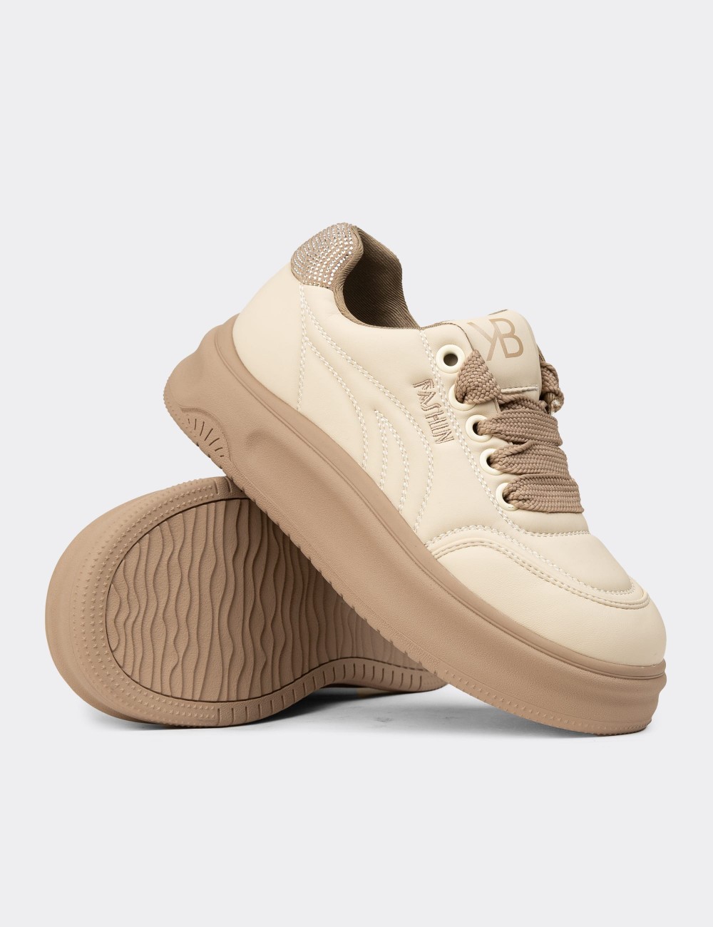 Women's Beige Sneakers - K1036ZBEJC01