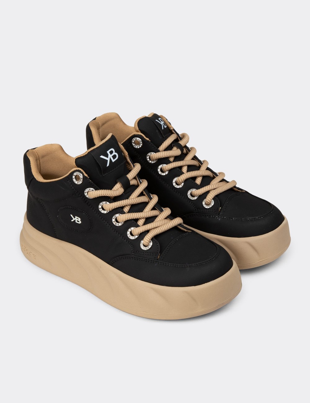 Women's High Top Black Sneakers - K1003ZSYHC01
