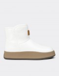Women's White Patent Winter Boots