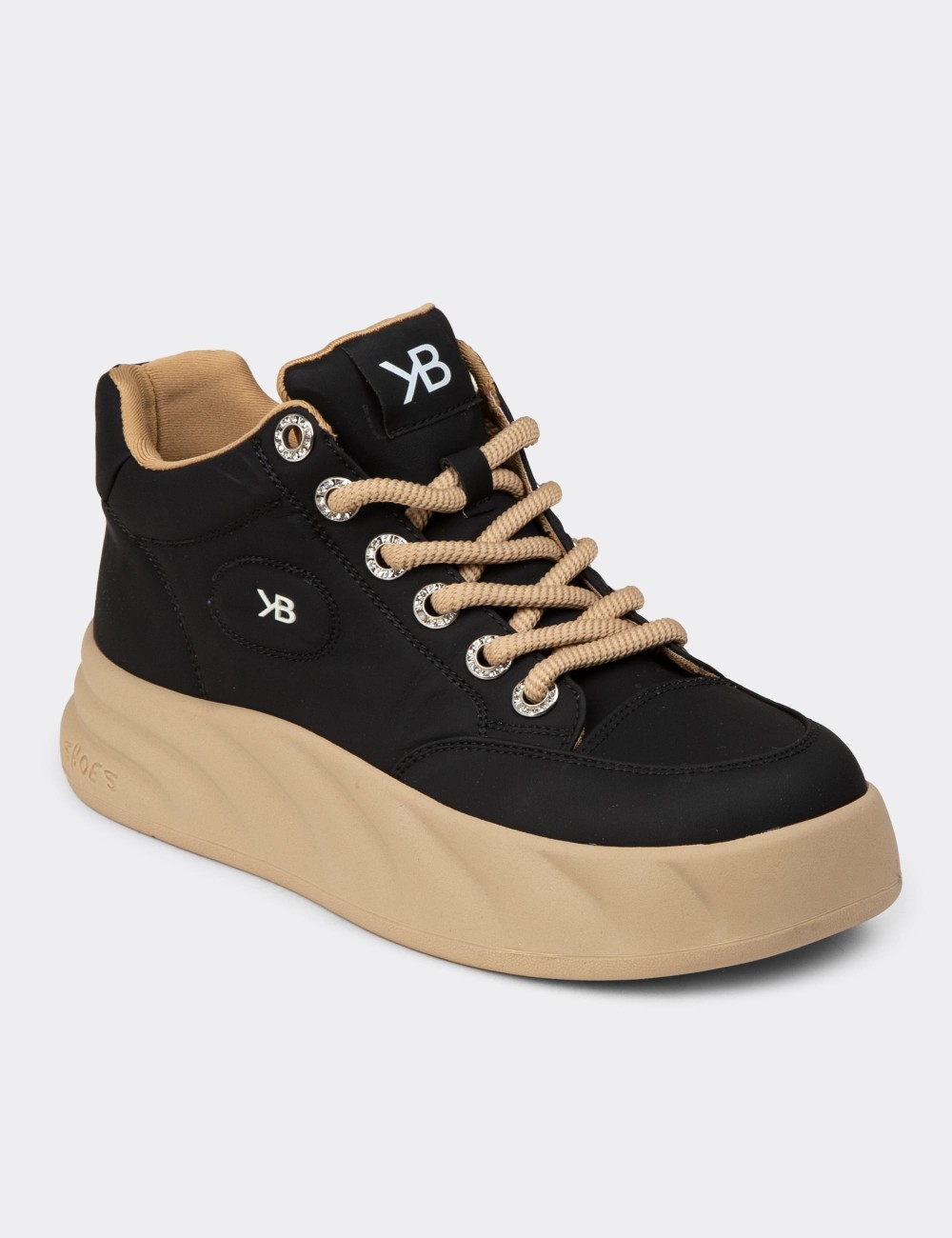 Women's High Top Black Sneakers - K1003ZSYHC01