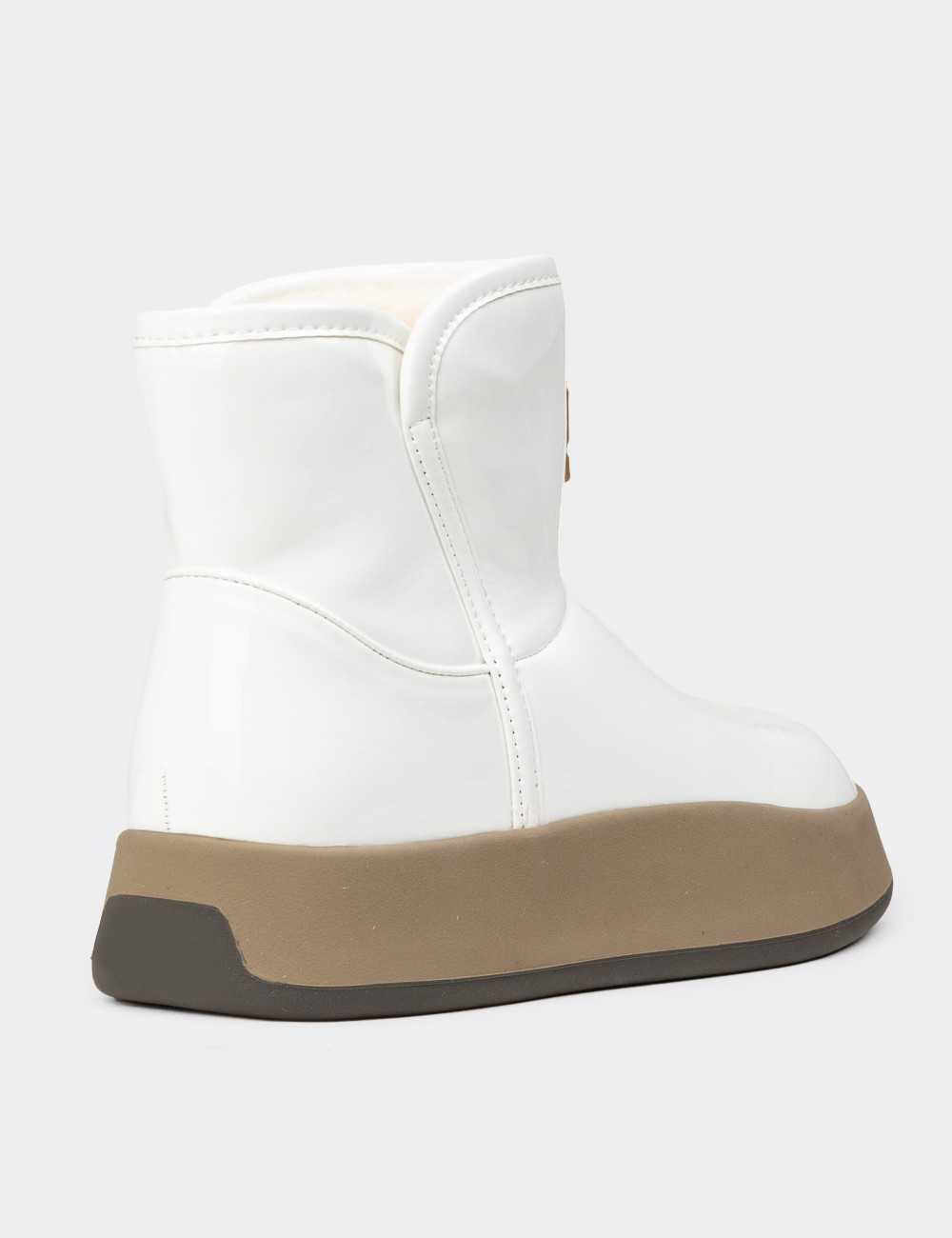 Women's White Patent Winter Boots - K2059ZBYZC01