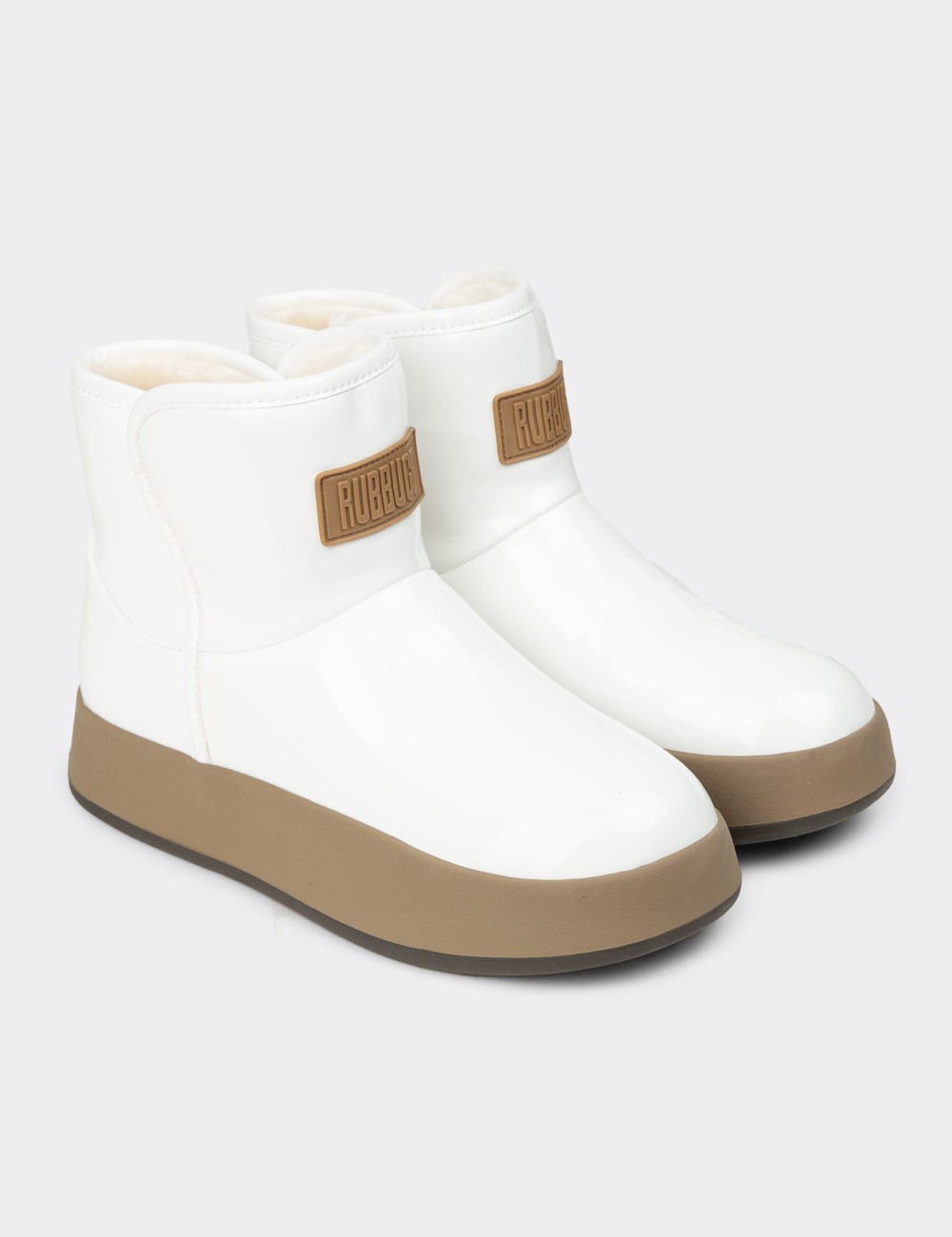 Women's White Patent Winter Boots - K2059ZBYZC01