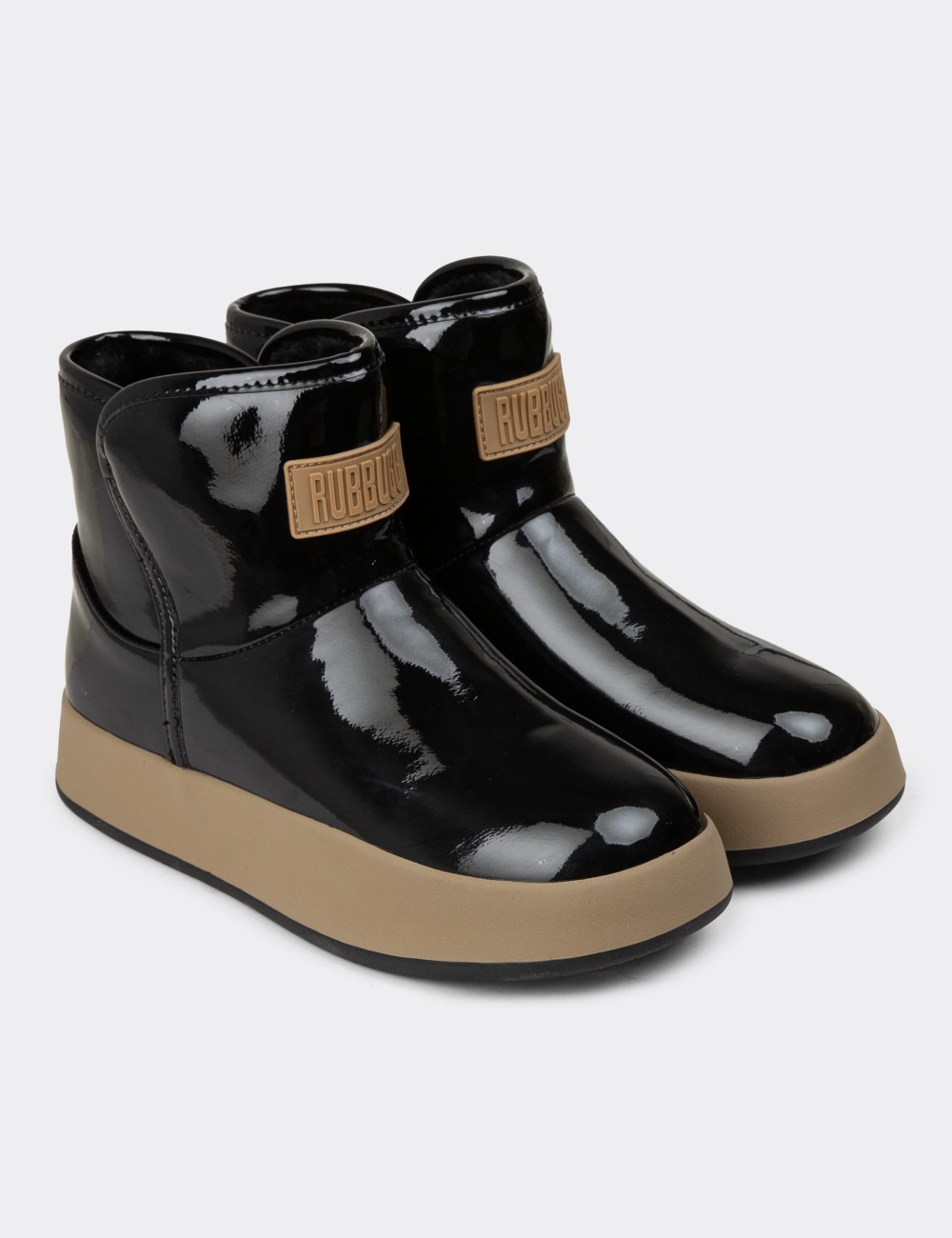 Women's Black Patent Winter Boots - K2059ZSYHC01
