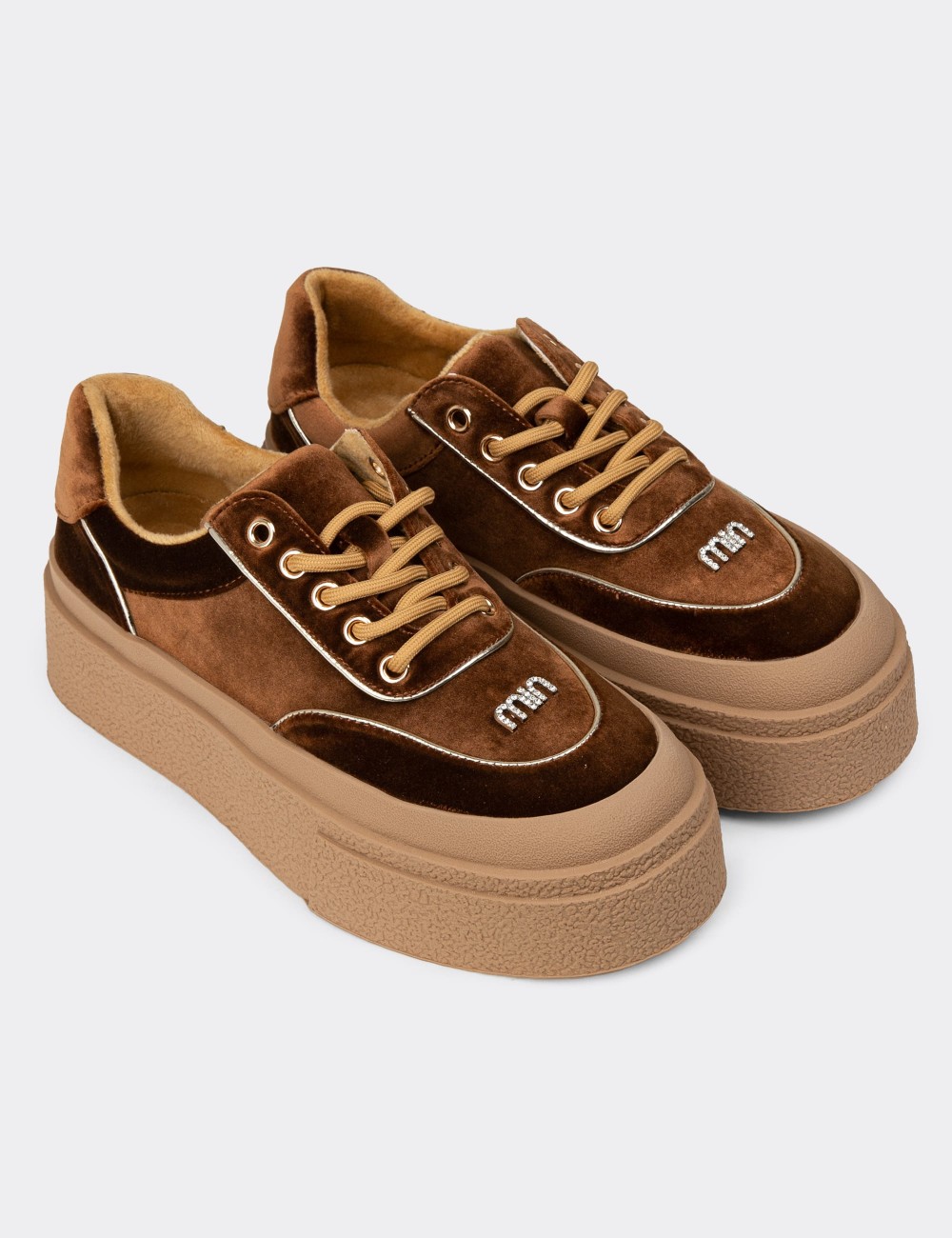 Women's Brown Sneakers - 25330ZKHVC01