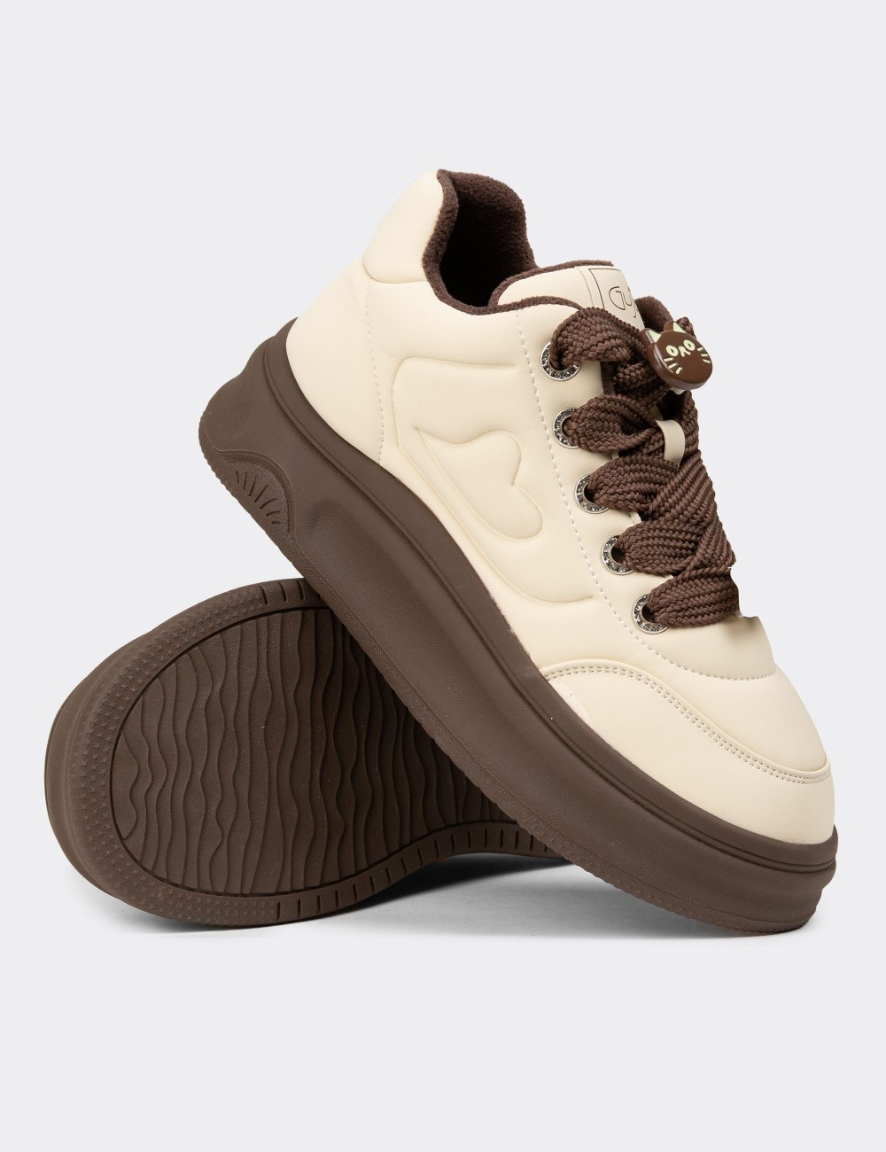 Women's Beige Sneakers - 25421ZBEJC01
