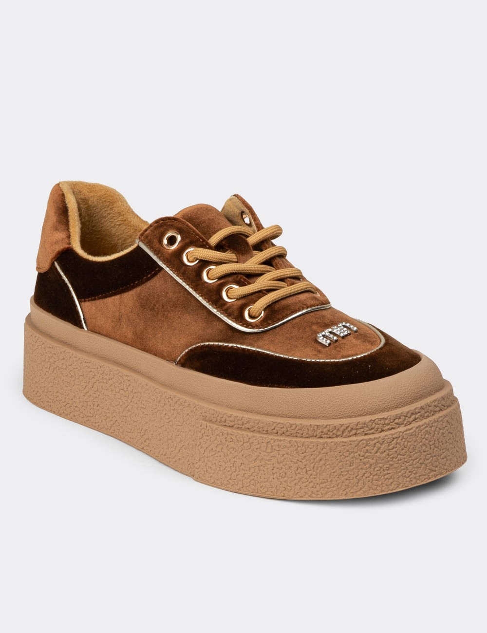 Women's Brown Sneakers - 25330ZKHVC01