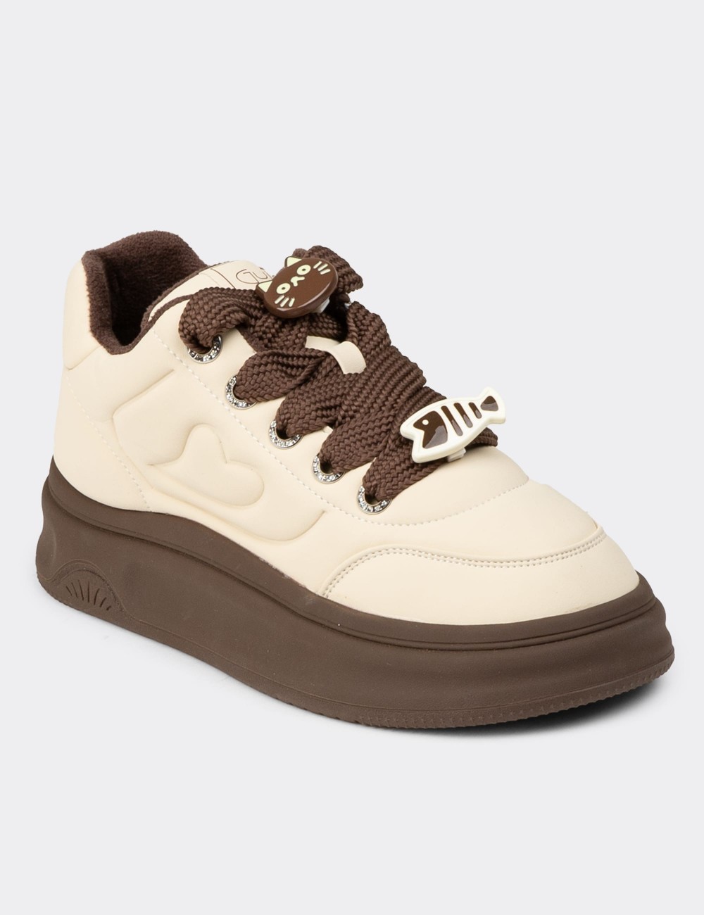 Women's Beige Sneakers - 25421ZBEJC01