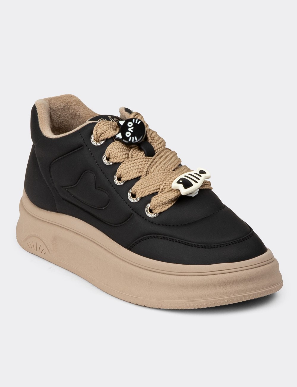 Women's Black Sneakers - 25421ZSYHC01