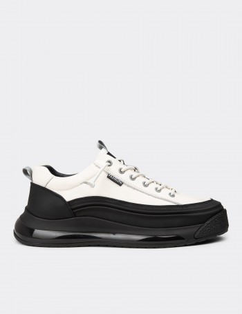 Men's White Leather Sneakers