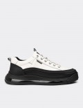 Men's White Leather Sneakers