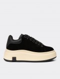 Women's Black Suede Sneakers
