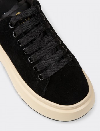 Women's Black Suede Sneakers