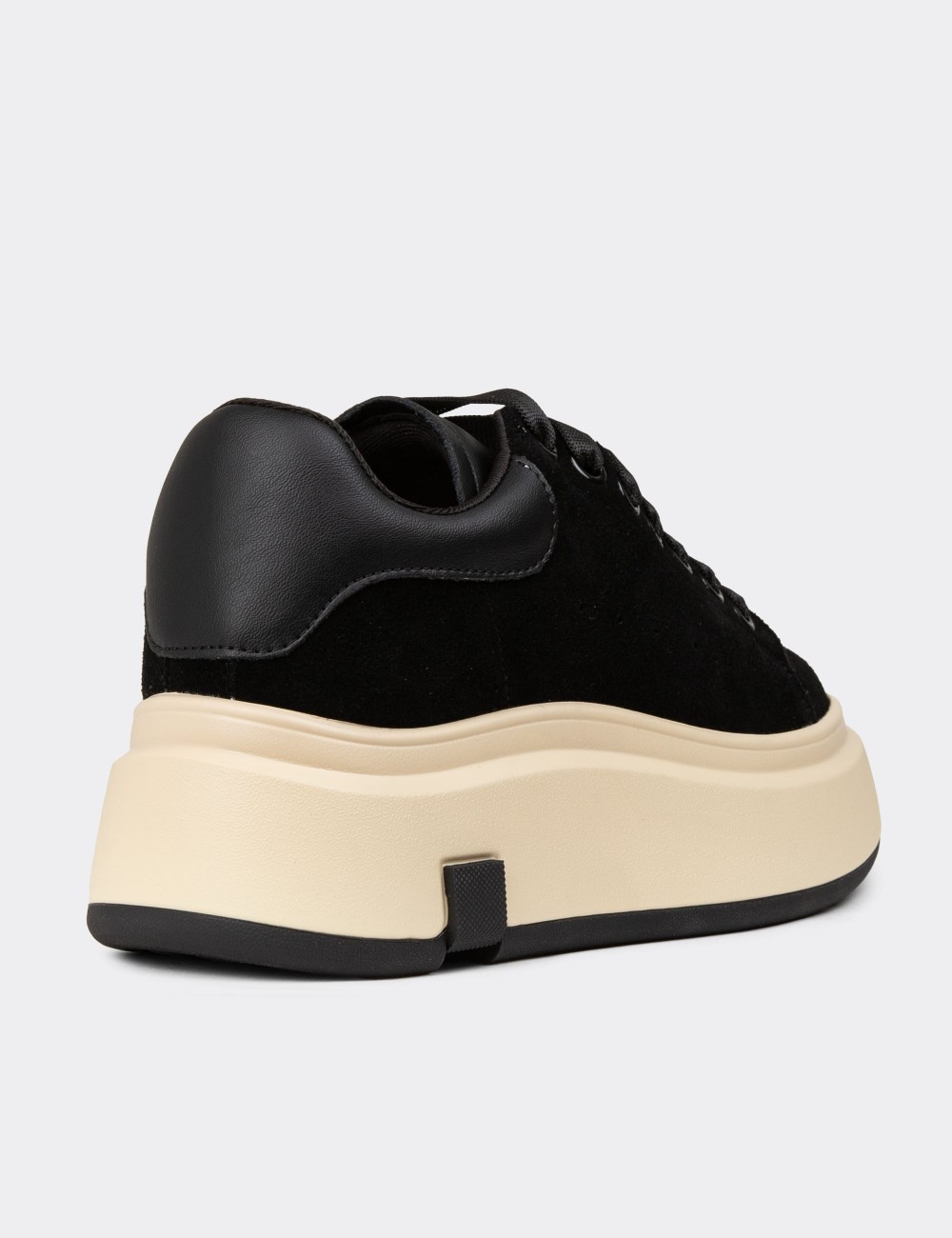 Women's Black Suede Sneakers - 25361ZSYHC01