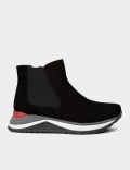 Women's Black Suede Leather Chelsea Boots