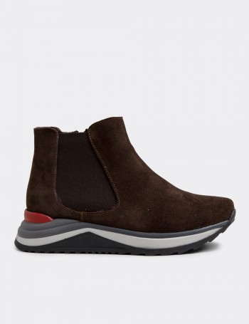 Women's Brown Suede Chelsea Boots